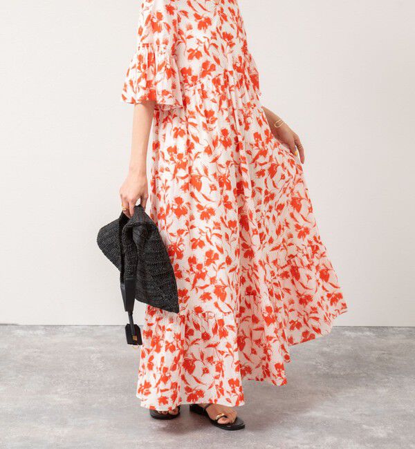 NOLLEY'S sophi「ウォッシャブルアートフラワープリントティアードワンピース」|ワンピース|