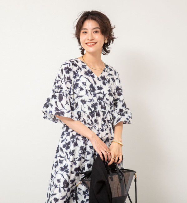 NOLLEY'S sophi「ウォッシャブルアートフラワープリントティアードワンピース」|ワンピース|