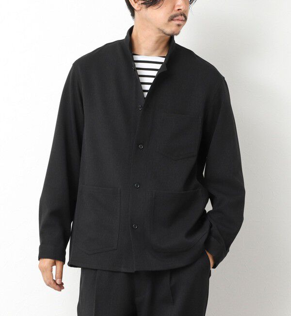 NOLLEY'S goodman「《セットアップ対応》LANATEC ウーステッドサージストレッチ マオカラーシャツブルゾン」|ブルゾン・スタジャン|