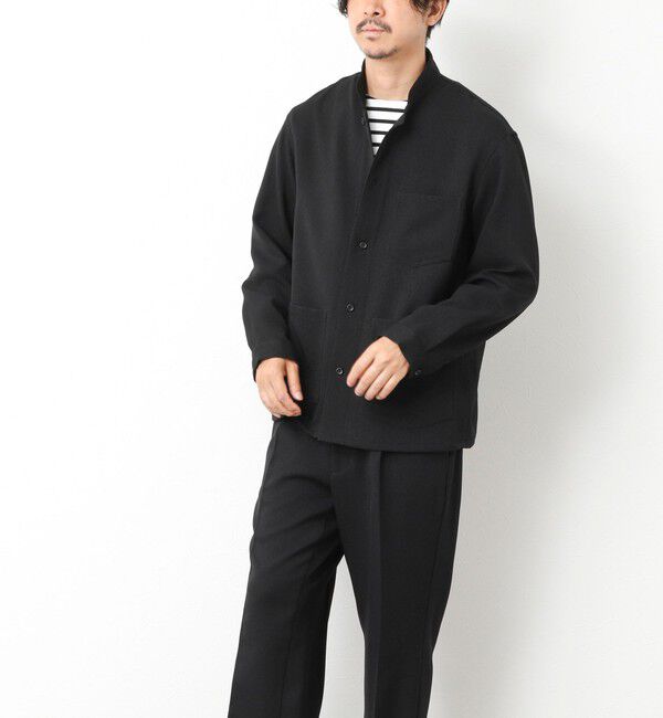 NOLLEY'S goodman「《セットアップ対応》LANATEC ウーステッドサージストレッチ マオカラーシャツブルゾン」|ブルゾン・スタジャン|