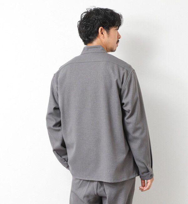 NOLLEY'S goodman「《セットアップ対応》LANATEC ウーステッドサージストレッチ マオカラーシャツブルゾン」|ブルゾン・スタジャン|