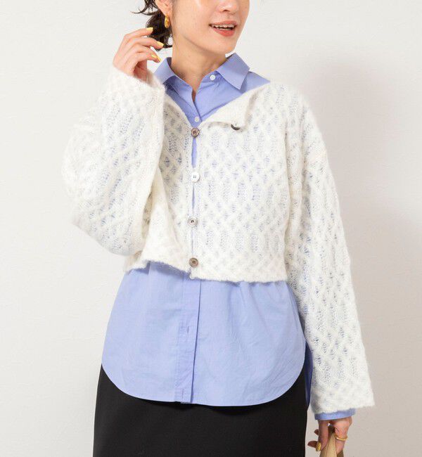 NOLLEY'S sophi「【WALANCE/ワランス】wool mohair cable cropped cardigan」|カーディガン|オフホワイト