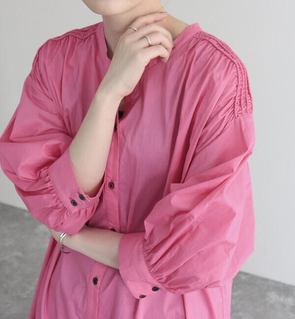 fredy emue「【fredyemueフレディエミュ】コードボリュームシャツワンピース」|ワンピース|ピンク