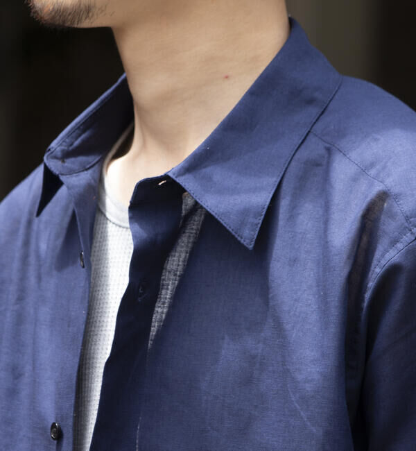 GLOSTER「【GLOSTER/グロスター】コットンリネン 半袖シャツ レギュラーカラー 綿麻」|シャツ・ブラウス|