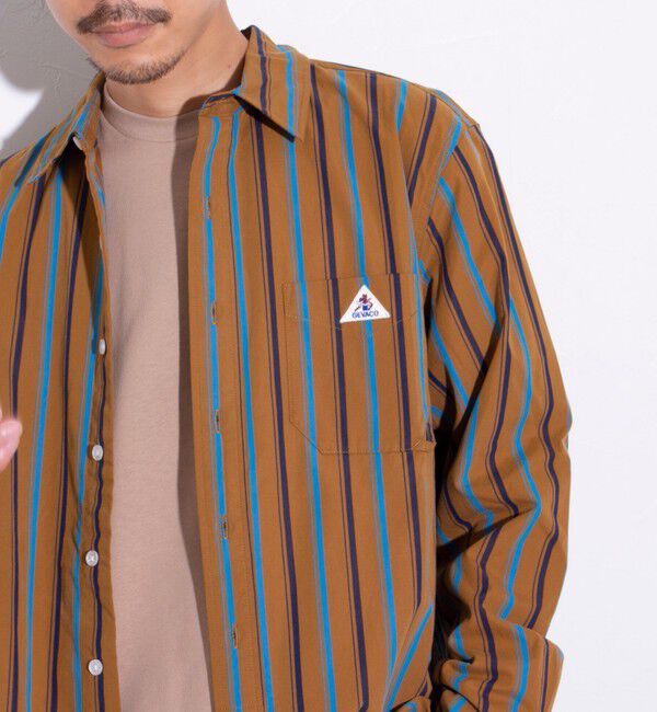 GLOSTER「【GEVACO/ゲバコ】ピーチ起毛マルチストライプレギュラーシャツ」|シャツ・ブラウス|