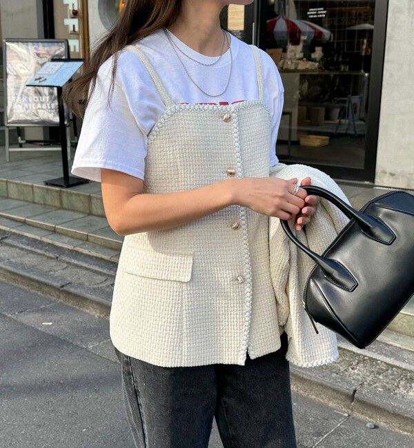 fredy emue「【入卒/セレモニー】ファンシーツィードビスチェ」|シャツ・ブラウス|