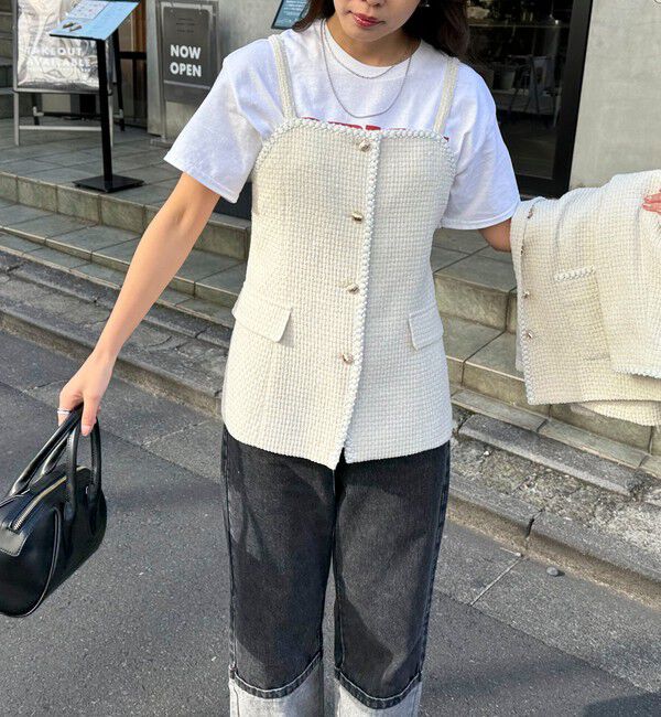 fredy emue「【入卒/セレモニー】ファンシーツィードビスチェ」|シャツ・ブラウス|