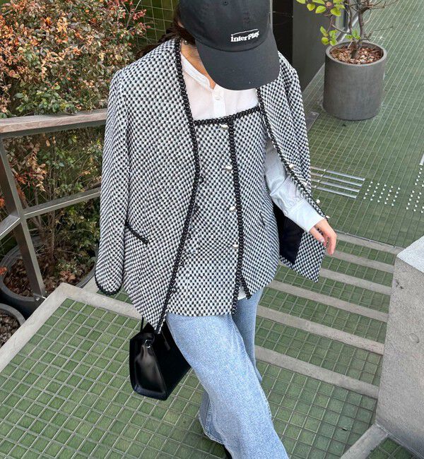 fredy emue「【入卒/セレモニー】ファンシーツィードビスチェ」|シャツ・ブラウス|