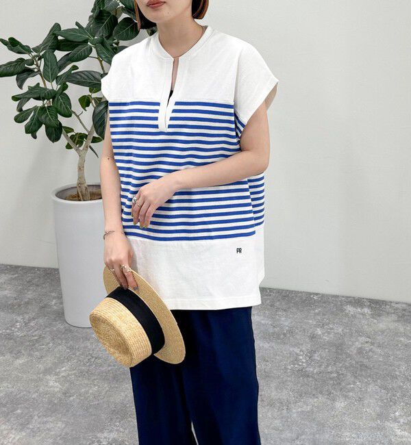 fredy emue「スキッパーフレンチボーダープルオーバーカットソー」|Tシャツ・カットソー|
