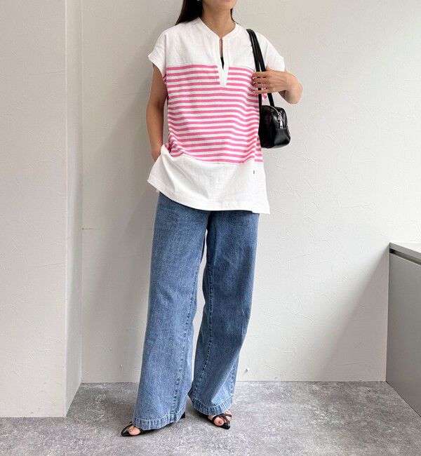 fredy emue「スキッパーフレンチボーダープルオーバーカットソー」|Tシャツ・カットソー|