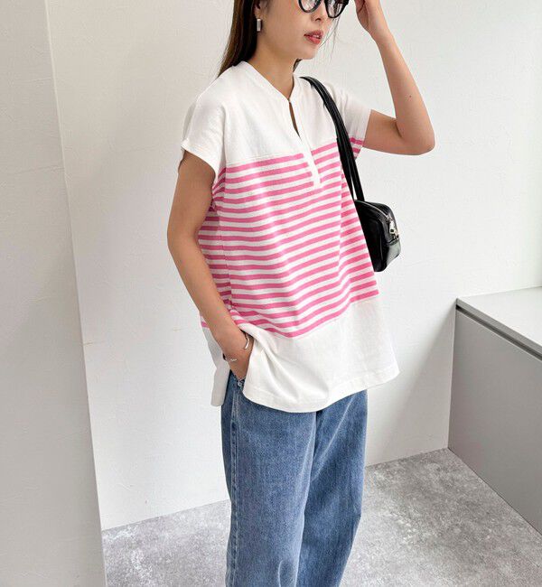 fredy emue「スキッパーフレンチボーダープルオーバーカットソー」|Tシャツ・カットソー|