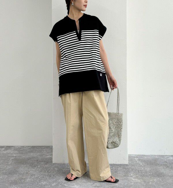 fredy emue「スキッパーフレンチボーダープルオーバーカットソー」|Tシャツ・カットソー|