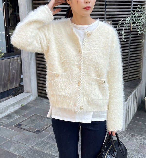 fredy emue「シャギーポケ付きジャケットカーディガン」|カーディガン|