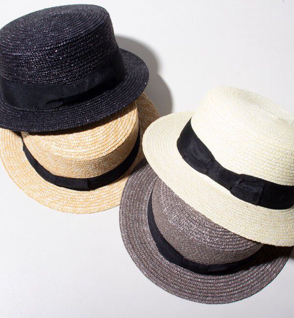 GLOSTER「【GLOSTER/グロスター】STRAW BOATER HAT ストローハット 麦わら カンカン帽」|ハット|