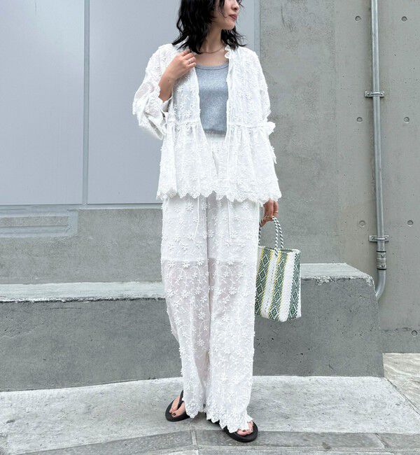 fredy emue「3D刺繍スカラップ前開きブラウス」|シャツ・ブラウス|