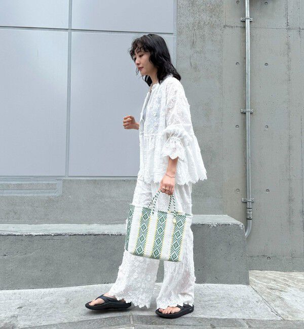 fredy emue「3D刺繍スカラップ前開きブラウス」|シャツ・ブラウス|