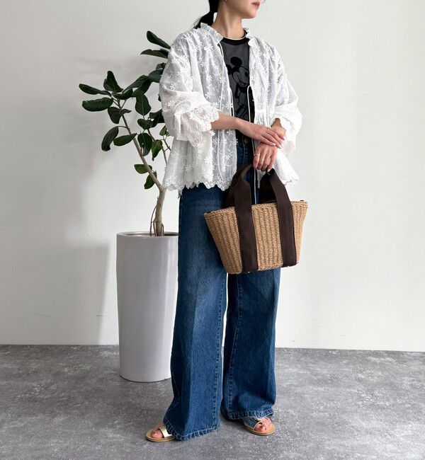 fredy emue「3D刺繍スカラップ前開きブラウス」|シャツ・ブラウス|