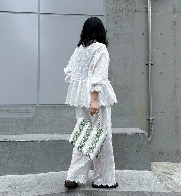 fredy emue「3D刺繍スカラップ前開きブラウス」|シャツ・ブラウス|