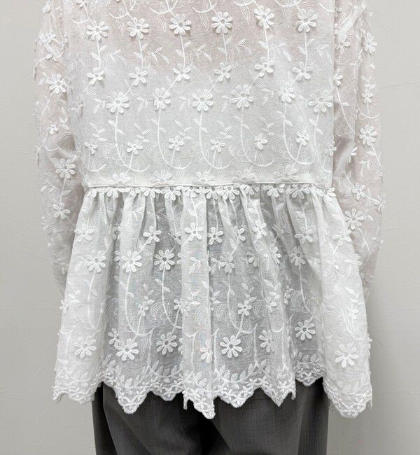 fredy emue「3D刺繍スカラップ前開きブラウス」|シャツ・ブラウス|