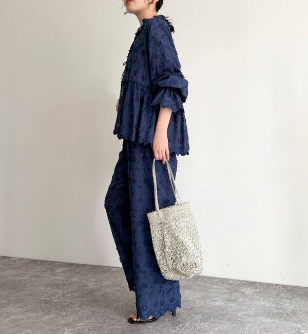 fredy emue「3D刺繍スカラップ前開きブラウス」|シャツ・ブラウス|