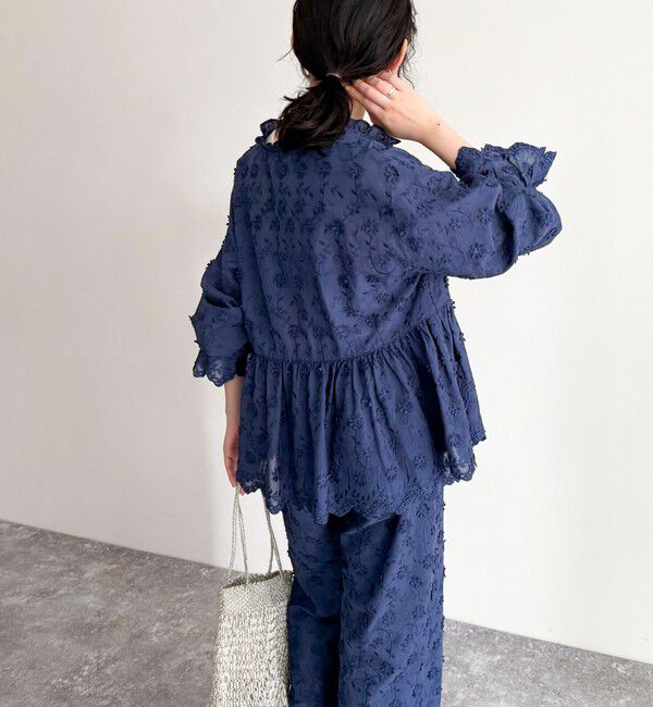 fredy emue「3D刺繍スカラップ前開きブラウス」|シャツ・ブラウス|