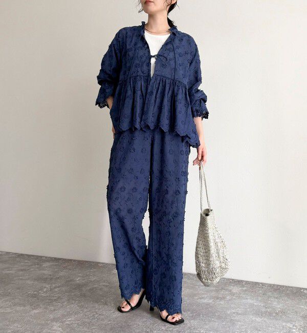 fredy emue「3D刺繍スカラップ前開きブラウス」|シャツ・ブラウス|