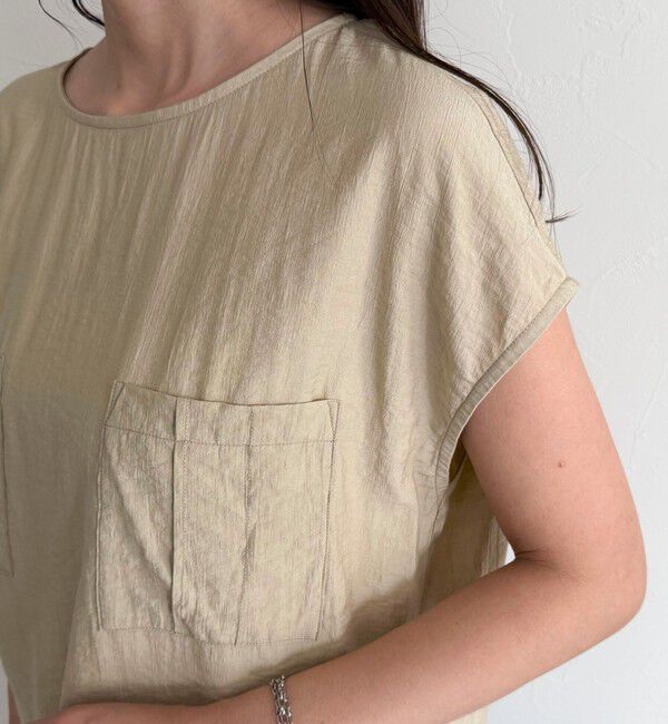 fredy emue「《セットアップ対応》R/Nポケ付きフレンチスリーブブラウス」|シャツ・ブラウス|