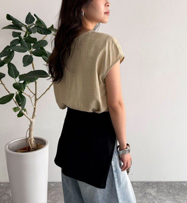 fredy emue「《セットアップ対応》R/Nポケ付きフレンチスリーブブラウス」|シャツ・ブラウス|