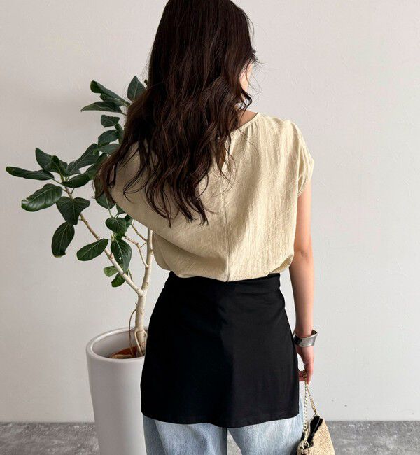 fredy emue「《セットアップ対応》R/Nポケ付きフレンチスリーブブラウス」|シャツ・ブラウス|