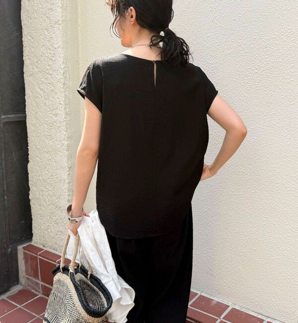 fredy emue「《セットアップ対応》R/Nポケ付きフレンチスリーブブラウス」|シャツ・ブラウス|