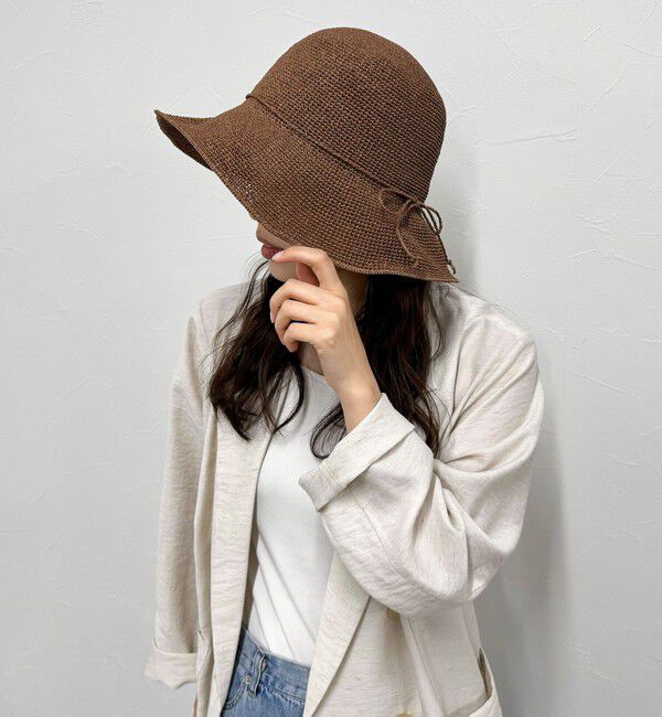 fredy emue「【Benelli Montacone/ベネリ モンタコーネ】リボンペーパーハット」|ハット|ブラウン
