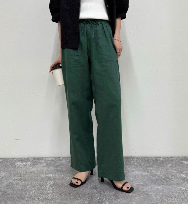 fredy emue「【GEVACO/ゲバコ】コットンリネンイージーパンツ」|チノ|グリーン