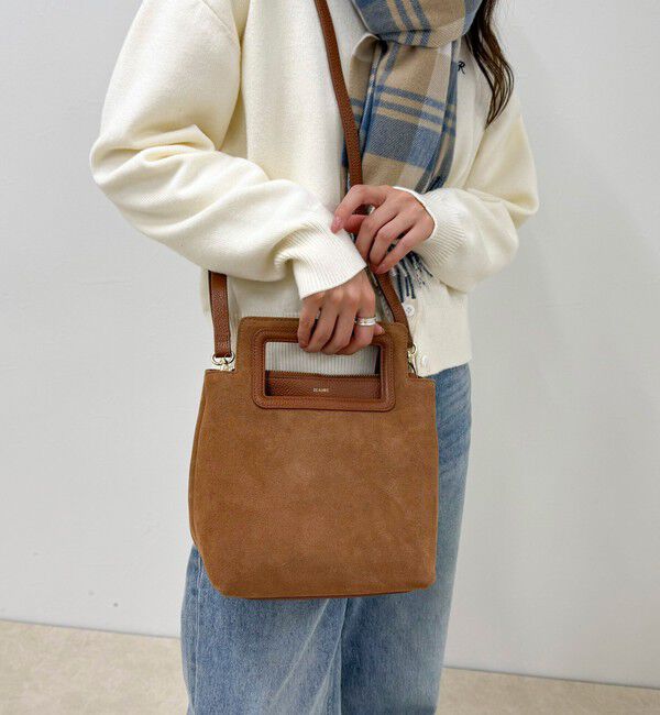fredy emue「【BEAURE/ビュレ】スクエアハンドルスエードバッグ」|ショルダー・メッセンジャー|
