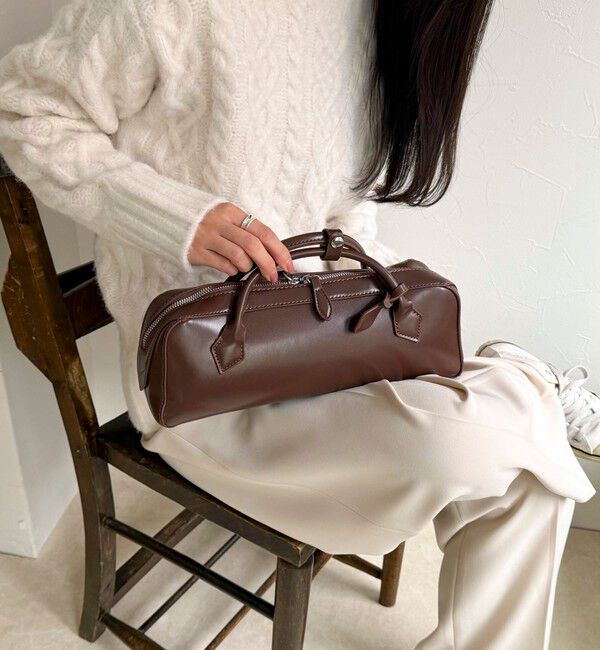 fredy emue「ショートハンドルボストンバッグ」|ショルダー・メッセンジャー|ブラウン