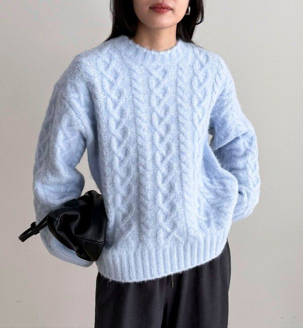 fredy emue「ふわふわ柄編みニットプルオーバー」|ニット・セーター|