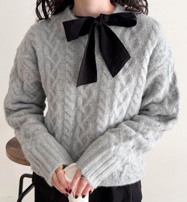 fredy emue「ふわふわ柄編みニットプルオーバー」|ニット・セーター|