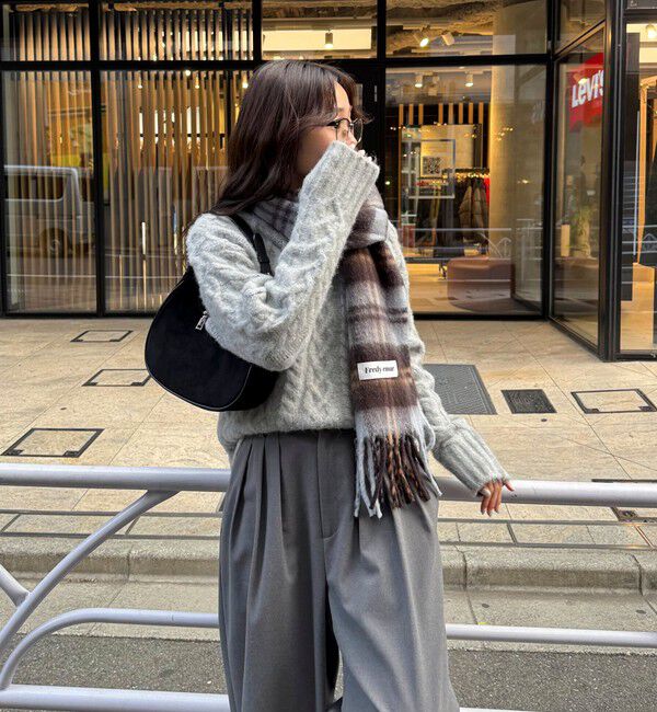 fredy emue「ふわふわ柄編みニットプルオーバー」|ニット・セーター|