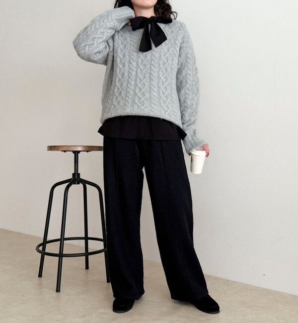 fredy emue「ふわふわ柄編みニットプルオーバー」|ニット・セーター|