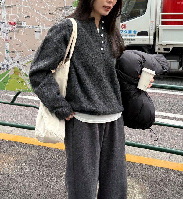 fredy emue「ヘンリーネックニットプルオーバー」|ニット・セーター|