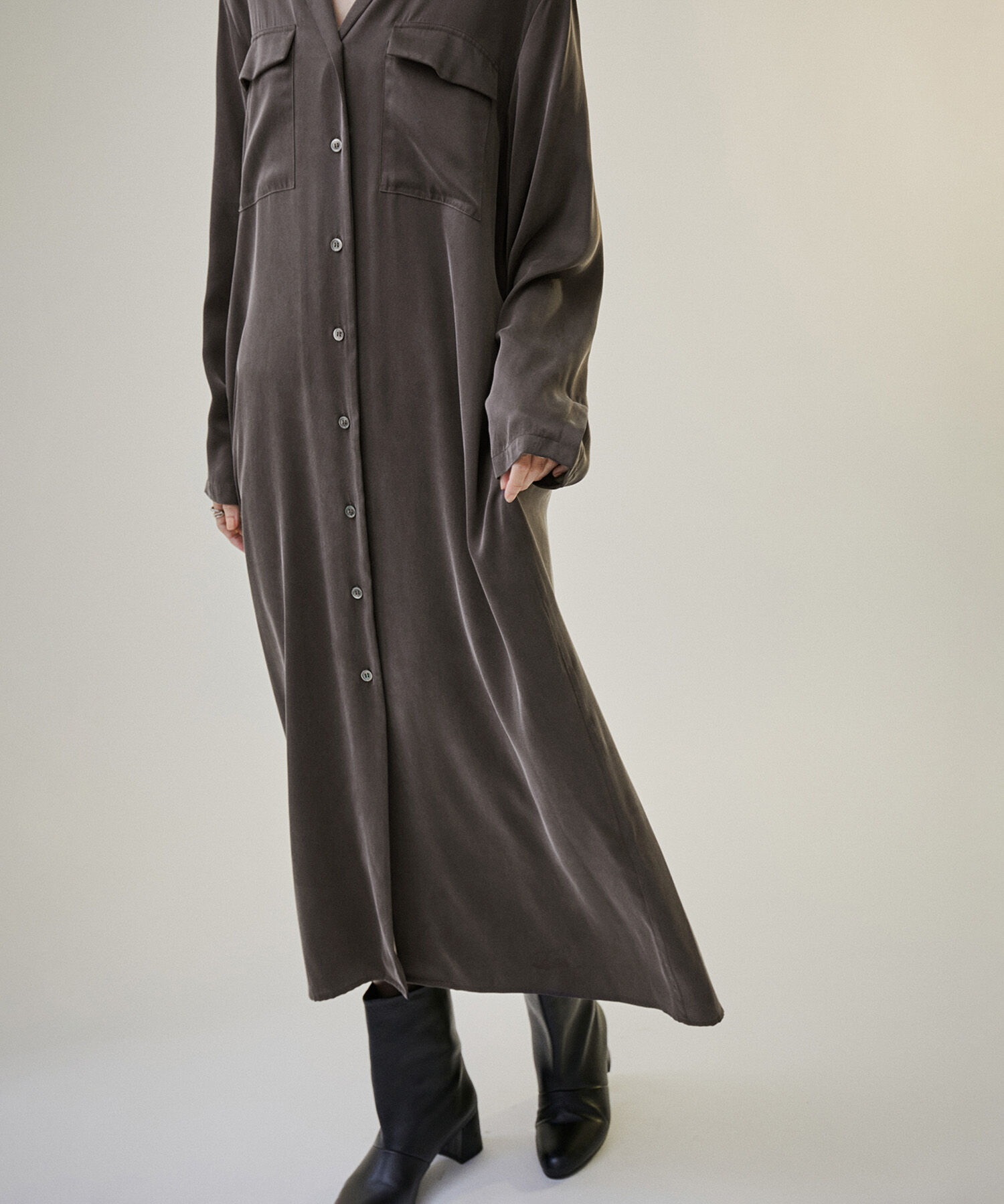 SALON adam et rope'「シルクシャツワンピース【セットアップ対応】【洗える】」|その他|