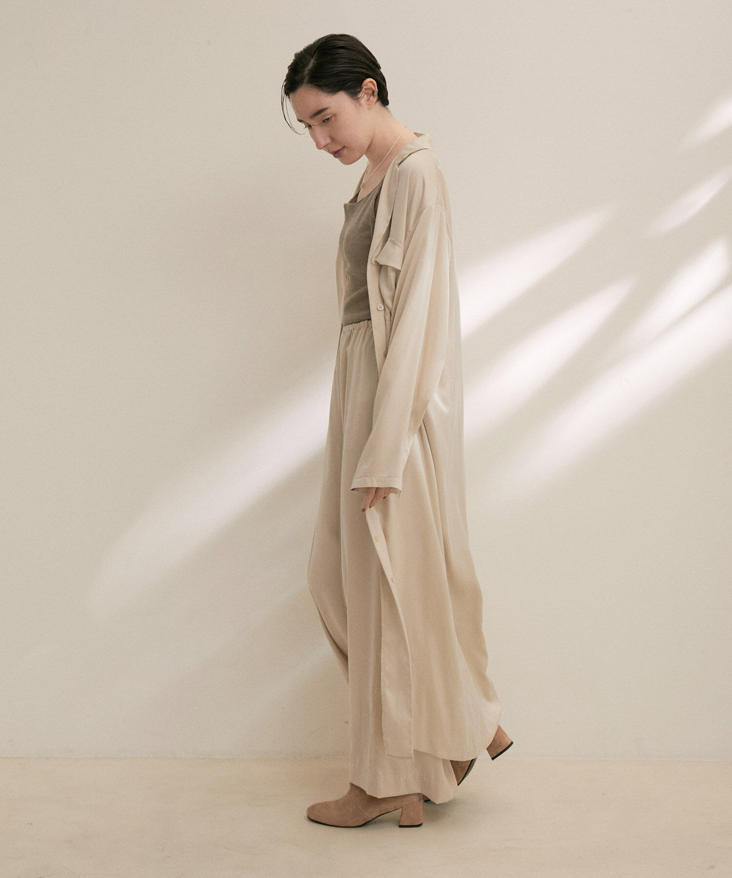 SALON adam et rope'「シルクシャツワンピース【セットアップ対応】【洗える】」|その他|