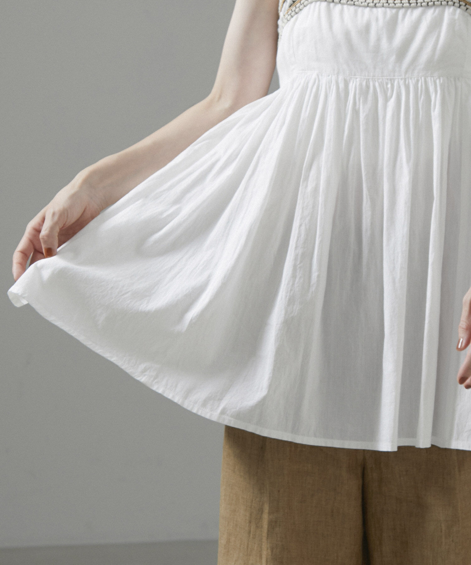 SALON adam et rope'「【WEB限定】ビーズ刺繍キャミソール【洗える】」|キャミソール|