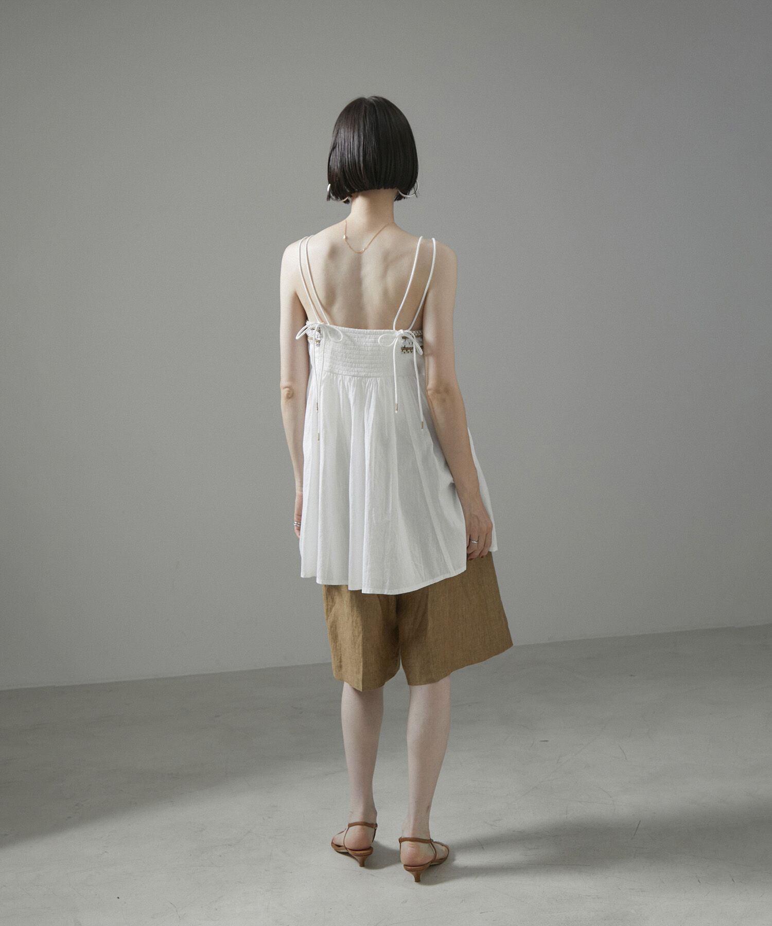 SALON adam et rope'「【WEB限定】ビーズ刺繍キャミソール【洗える】」|キャミソール|