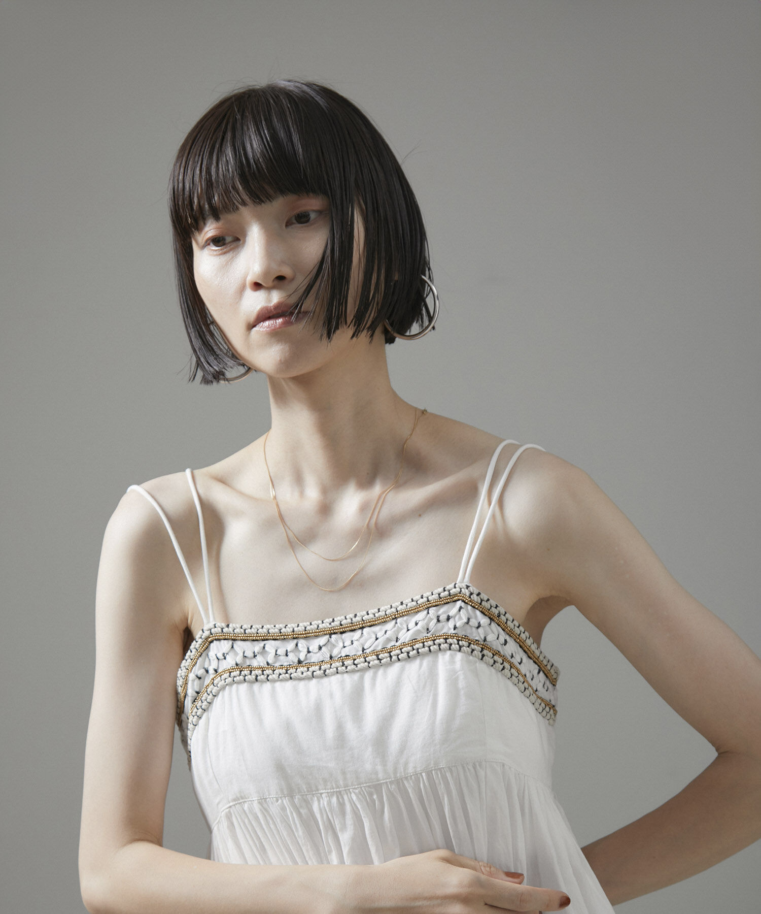 SALON adam et rope'「【WEB限定】ビーズ刺繍キャミソール【洗える】」|キャミソール|