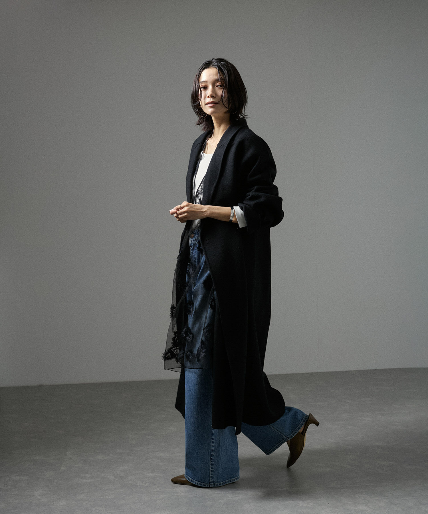 SALON adam et rope'「【前後2WAY】フラワーエンブロイダリーシアージャンパースカート」|ワンピース|