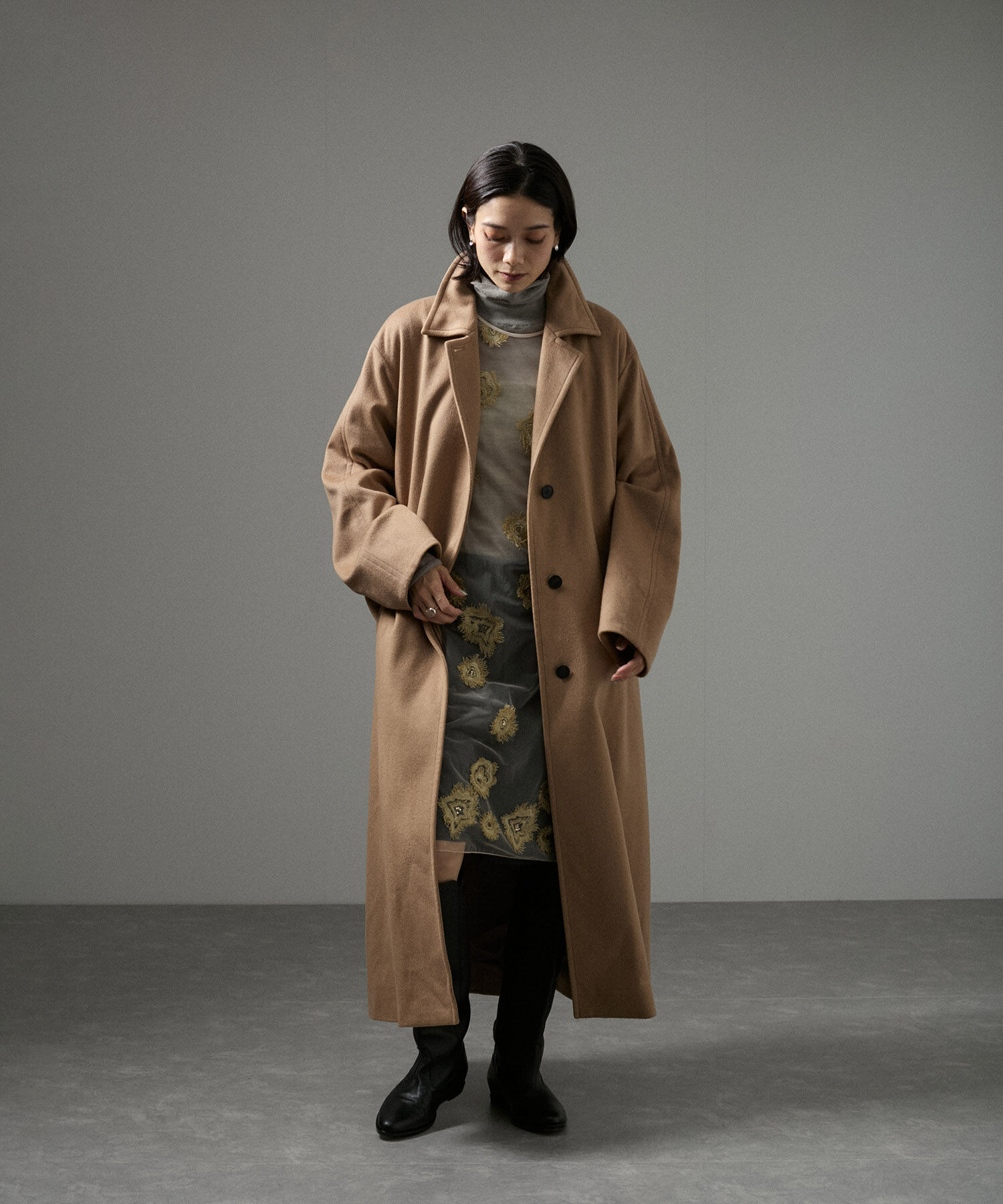 SALON adam et rope'「【前後2WAY】フラワーエンブロイダリーシアージャンパースカート」|ワンピース|