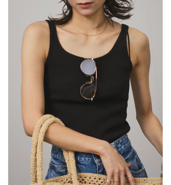 SALON adam et rope'「プリマベールファームリーリブタンクトップ［UVケア・洗える］」|タンクトップ|