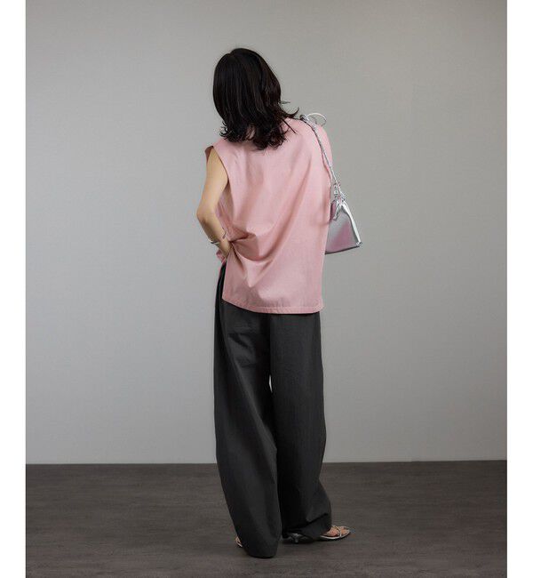 SALON adam et rope'「プリマベールショルダータックノースリーブプルオーバー［UVケア・洗える］」|Tシャツ・カットソー|