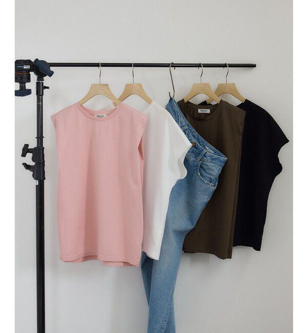 SALON adam et rope'「プリマベールショルダータックノースリーブプルオーバー［UVケア・洗える］」|Tシャツ・カットソー|