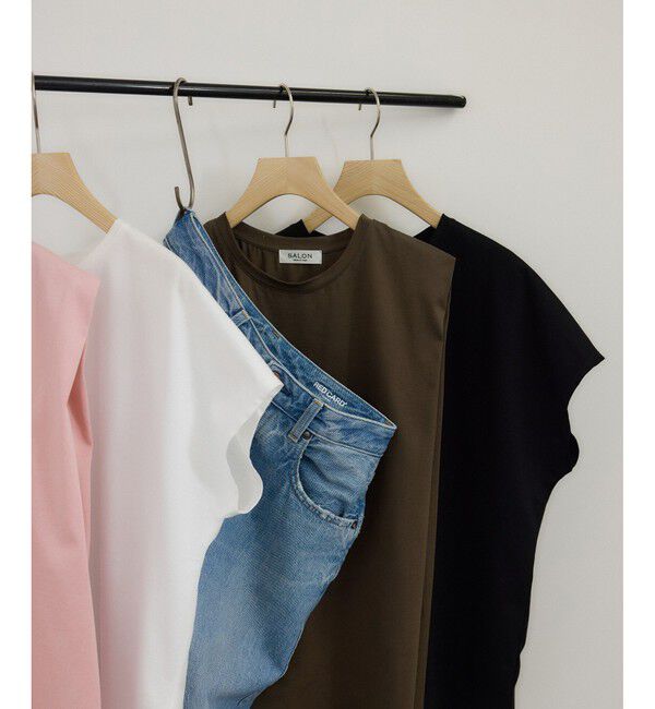 SALON adam et rope'「プリマベールショルダータックノースリーブプルオーバー［UVケア・洗える］」|Tシャツ・カットソー|